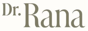 Text logo on a beige background that reads "Dr. Rana" in large, elegant serif font.